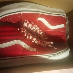 Vans Red and White Sneakers